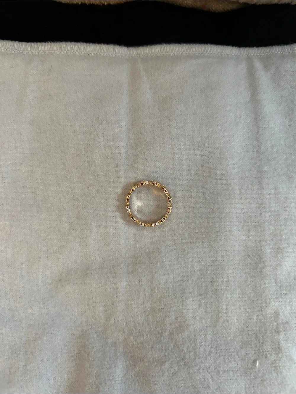 Gold Floral Link Stackable Ring - Women Jewelry size 8